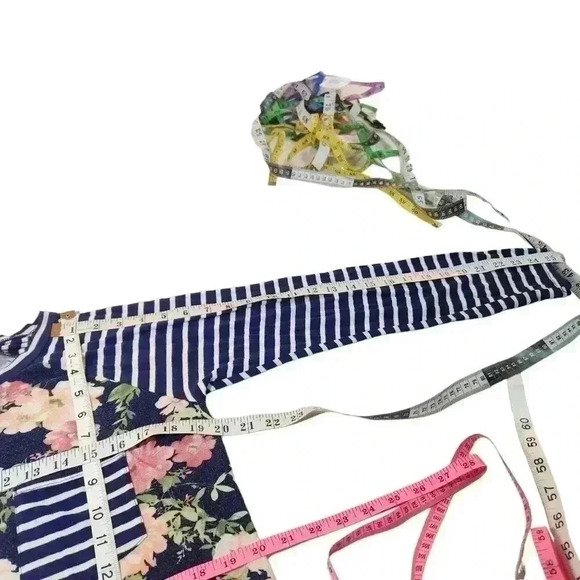 Lemon Tree Multicolored Striped Long Sleeves Floral Body Top Size L *See Descrip - Picture 8 of 14